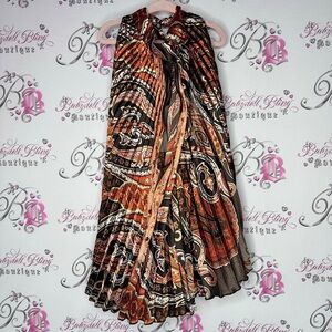 QED LONDON halter top shirt pleated paisley Bohemian Paisley Maxi mini top Dress